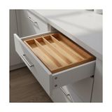 Bambu Çekmece Içi Düzenleyici (37.5X25X4 Cm) | 4 Bölmeli, Hareketli Ayırıcılar | Kaşıklık, Dikiş, Ofis ve Mutfak Organizeri