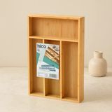 Bambu Çekmece Kaşıklık 22.4X33 Cm - 4 Bölmeli Çok Amaçlı Organizer