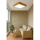 Bambu Çerçeveli Led Tavan Aydınlatması Modern Tavan Avizesi 60 60 Cm 3200K Gün Işığı