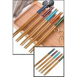 Bambu Chopstick 5 Li Desenli Yıkanabilir Çin Çubuk Suşi Ramen Noodle Yemek Çubuğu Bambu Çok Renkli