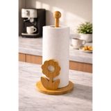 Bambu Çiçek Figürlü Kağıt Havluluk Rulo Peçetelik Kahverengi 14 x 30