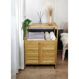 Bambu Çift Kapaklı 2 Raflı Çok Amaçlı Düzenleyici Organizer Banyo Dolabı
