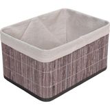 Bambu Çok Amaçlı Saklama Kutusu Düzenleyici Derin Boy Organizer, Dekoratif Bambu Düzenleyici Gri (32X23X17CM)