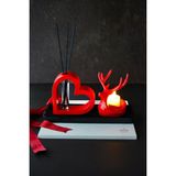 Bambu Çubuklu Oda Kokusu Tea Light Mumluk Seti Hediyelik Dekoratif - Kırmızı - 1 Adet