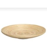 Bambu Dekoratif Tabak 30CM, Şık ve Doğal Tasarım, Ev ve Bahçe Dekoru - Ahşap - Bej - Seçenek 1