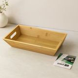 Bambu Dikdörtgen Sunum Tepsisi 16X30x4.5 Cm (Çift Kulplu)