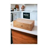 Bambu Ekmek Kutusu Ekmek Dolabı, Ekmek Sepeti Sandığı, Ekmeklik, Çok Amaçlı Bambu Kutu (34CM 19.5cm 14CM) - 0,5 L