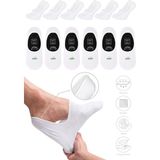Bambu Erkek Babet Çorap Dikişsiz Görünmez Kaydırmaz Topuk Silikonlu Premium 6'lı Paket - 40 - 45 - Beyaz