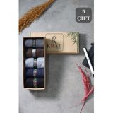 Bambu Erkek Corap Klasik Soket Duz Uzun Yazlik Dikissiz 5'Li Kutulu Premium Set