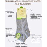 Bambu Erkek Kısa Çorap – Dikişsiz Burun, Sıkmayan Lastik, Konforlu - Açık Gri - 41 - 44