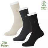 Bambu Erkek Soket Çorabı - 3 Çift - Dikişsiz - Gori -17135 - Set 1
