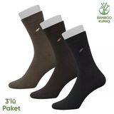 Bambu Erkek Soket Çorap- 3 Çift - Dikişsiz - Akça - 17652 - Set 2