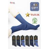 Bambu Erkek Soket Düz Uzun Çorap Klasik Yazlık Dikişsiz 6'Lı Premium Set