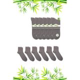 Bambu Erkek Yarım Konç Düz Gri Çorap Dikişsiz 6'lı Paket - 43 - 46
