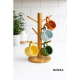 Bambu Fincan Rafı, Bambu Askılık 35 cm 6 raf