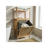 Bambu Görünümlü 2 Katlı Banyo Rafı, Ahşap Düzenleyici İle Şık Kullanım