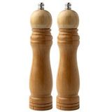 Bambu Gövdeli Komple Ahşap Tuz Karabiber Değirmeni Baharat Öğütücüsü Büyük Boy 21 Cm 2 Adet