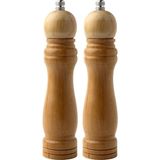Bambu Gövdeli Komple Ahşap Tuz Karabiber Değirmeni Baharat Öğütücüsü Orta Boy 21 cm 2 Adet - 0 - 19 L