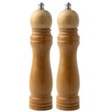 Bambu Gövdeli Komple Ahşap Tuz Karabiber Değirmeni Baharat Öğütücüsü Orta Boy 21 Cm 2 Adet
