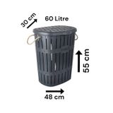 Bambu Halatlı Kirli Çamaşır Sepeti 60 Litre