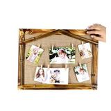 Bambu Hasır İpli Ev Figürlü Anı Ahşap Fotoğraf Çerçevesi 20x30cm