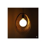 Bambu, Hasır, Rattan Avize Sarkıt: Unıverse 35cm - Siyah Takım