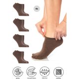 Bambu Kadın Sneaker Renkli Çorap Dikişsiz Görünmez Bilekte Spor Çorap Premium 4'lü Paket - 36 - 40 - Kahverengi