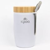 Bambu Kapak Yemek Termosu 500ML Çelik Termos Beyaz 12 Saat Sıcak Tutar - 500 ml
