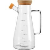 Bambu Kapaklı Borosilikat Cam Yağdanlık 900 ml - Çok Renkli