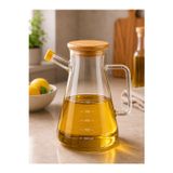 Bambu Kapaklı Borosilikat Cam Yağdanlık 900 ml Masterchef