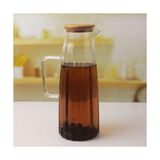Bambu Kapaklı Borosilikat Cam Yağdanlık ve Sürahi | 1000ML (11X26CM) Çok Amaçlı Içecek ve Sıvı Gıda Saklama - standart