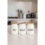 Bambu Kapaklı Cam Kavanoz Seti 3'lü 3X800ML, Şık ve Fonksiyonel Saklama Seti - Ahşap - Bej - Siyah
