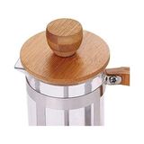 Bambu Kapaklı French Press 350 ml – Borosilikat Cam Bitki Çayı ve Filtre Kahve Demleme Ekipmanı, Paslanmaz Çelik Filtreli Kişisel Kupa Boy