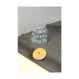 Bambu Kapaklı Üzüm Taneii Cam Pipetli 350 ml Borosilikat Bardak - Option-1