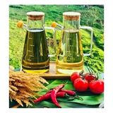 Bambu Kapaklı Vakumlu Standlı 900 ml Borosilikat Cam Yağlık Sütlük Sosluk 3'lü Set - Şeffaf