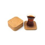 Bambu Kare Çay Tabağı Bardak Altlığı 6'lı Set | Dekoratif ve Doğal Bambu Altlık – Şık ve Dayanıklı Tasarım (10CM x 10CM) - standart