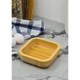 Bambu Kase - Doğal Tabak - 14 Cm, 260 ml - Çerezlik - Sarı
