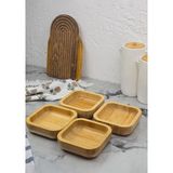 Bambu Kase Seti - 4lü Kase Takımı - 260 Ml, 14 cm - 4 Parça - Çerezlik - Sarı