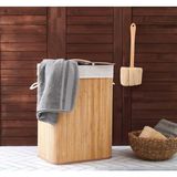 Bambu Katlanabilir Çamaşır Sepeti Dikdörtgen Kirli Sepeti 42X32X50