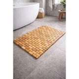 Bambu Kaymaz Banyo Paspası Katlanabilir Doğal Çok Amaçlı Kaydırmaz Taban Banyo Matı 42 * 60 Kahverengi 40 x 60