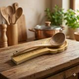 Bambu Kepçe İle Kaşık,Kepçe Altlığı Seti Bmb-538
