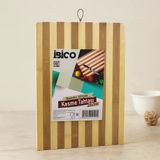 Bambu Kesme Tahtası 20X30x1.3 Cm - Beyaz Çizgili Metal Kulplu