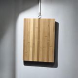 Bambu Kesme Tahtası - Metal Halkalı Et Ekmek Sebze Kesim Tahtası (94, Small)