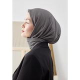 Bambu Kraş Eşarp (Tesettür Giyim, %100 Pamuk, Hafif, Rahat, Şık, Yüksek Kalite, Uygun Fiyat, Hijab, Shawl, Scarf, Lux, Original) - Koyu Gri