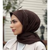 Bambu Kraş Eşarp (Tesettür Giyim, %100 Pamuk, Hafif, Rahat, Şık, Yüksek Kalite, Uygun Fiyat, Hijab, Shawl, Scarf, Lux, Original) - Koyu Kahve