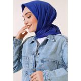 Bambu Kraş Eşarp (Tesettür Giyim, %100 Pamuk, Hafif, Rahat, Şık, Yüksek Kalite, Uygun Fiyat, Hijab, Shawl, Scarf, Lux, Original) - Koyu Mavi