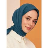 Bambu Kraş Eşarp (Tesettür Giyim, %100 Pamuk, Hafif, Rahat, Şık, Yüksek Kalite, Uygun Fiyat, Hijab, Shawl, Scarf, Lux, Original) - Petrol Mavisi