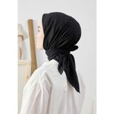 Bambu Kraş Eşarp (Tesettür Giyim, %100 Pamuk, Hafif, Rahat, Şık, Yüksek Kalite, Uygun Fiyat, Hijab, Shawl, Scarf, Lux, Original) - Siyah