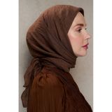 Bambu Kraş Eşarp Tesettür Giyim, Hafif, Rahat, Şık, Yüksek Kalite, Hijab, Scarf, Shawl Kahverengi