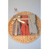 Bambu Kraş Şal – 75X210 cm | Nefes Alabilir, Terletmez, Tok Duruşlu Mevsimlik Kumaş (3'lü Kutu) - Turuncu - 75 x 210 cm